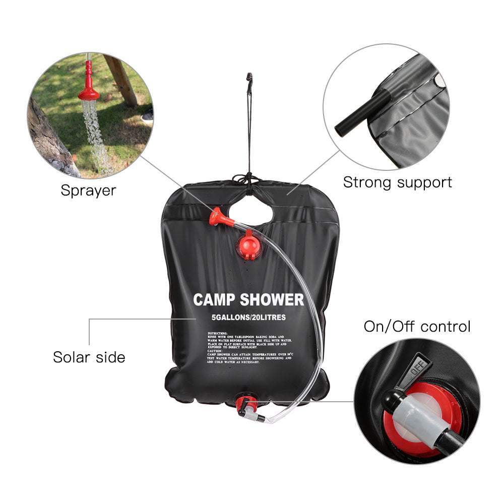 Portable Compact Solar Camping Shower - Cojinn