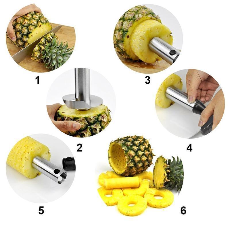 Pineapple Slicer & Peeler - Stainless Steel Cutter & Parer Knife - Cojinn