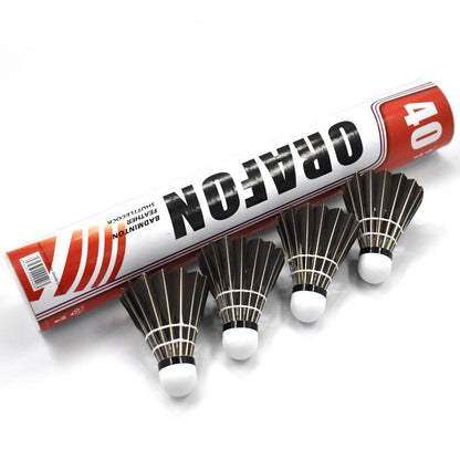 12 Sets Of Goose Feather Shuttlecock For Training Indoor And Outdoor Use Resistant King Black Badminton