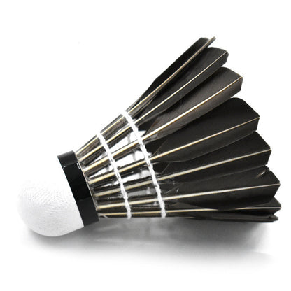 12 Sets Of Goose Feather Shuttlecock For Training Indoor And Outdoor Use Resistant King Black Badminton