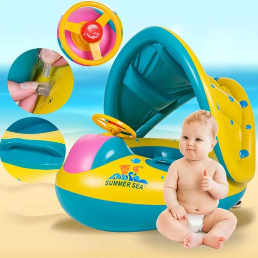 Summer Baby Swimming Pool Inflatable Swim Float Water Fun Pool Toys Swim Ring Seat Boat Kids Water Sport Swimming Ring - Cojinn