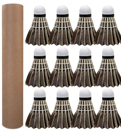 12 Sets Of Goose Feather Shuttlecock For Training Indoor And Outdoor Use Resistant King Black Badminton